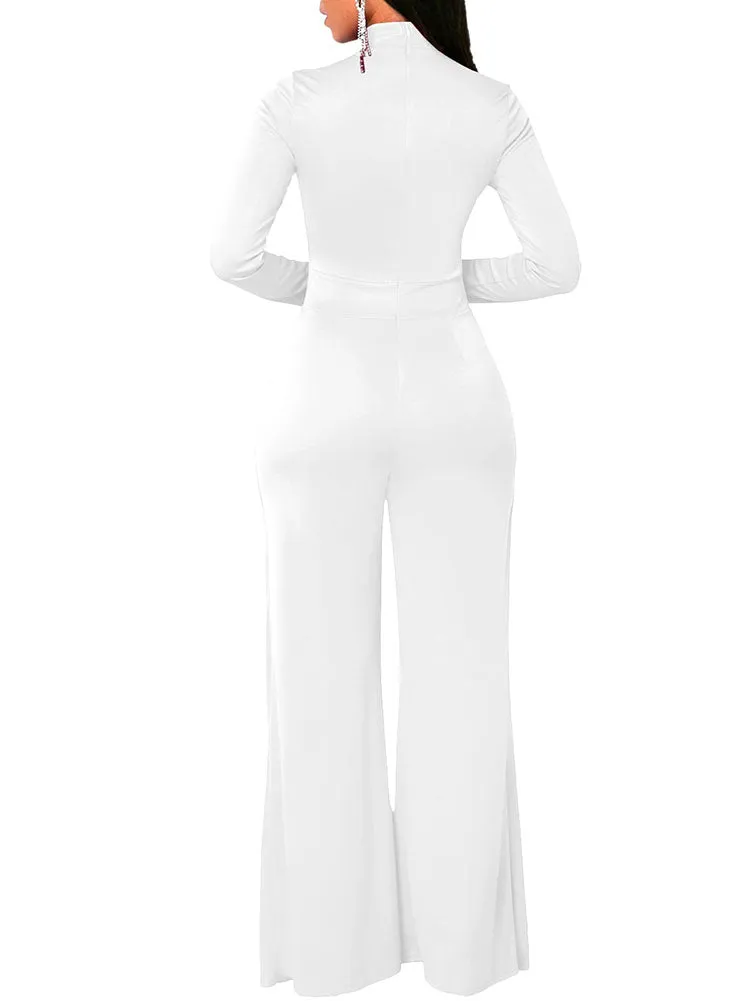 Long Sleeves Wide Leg Pants Jumpsuits