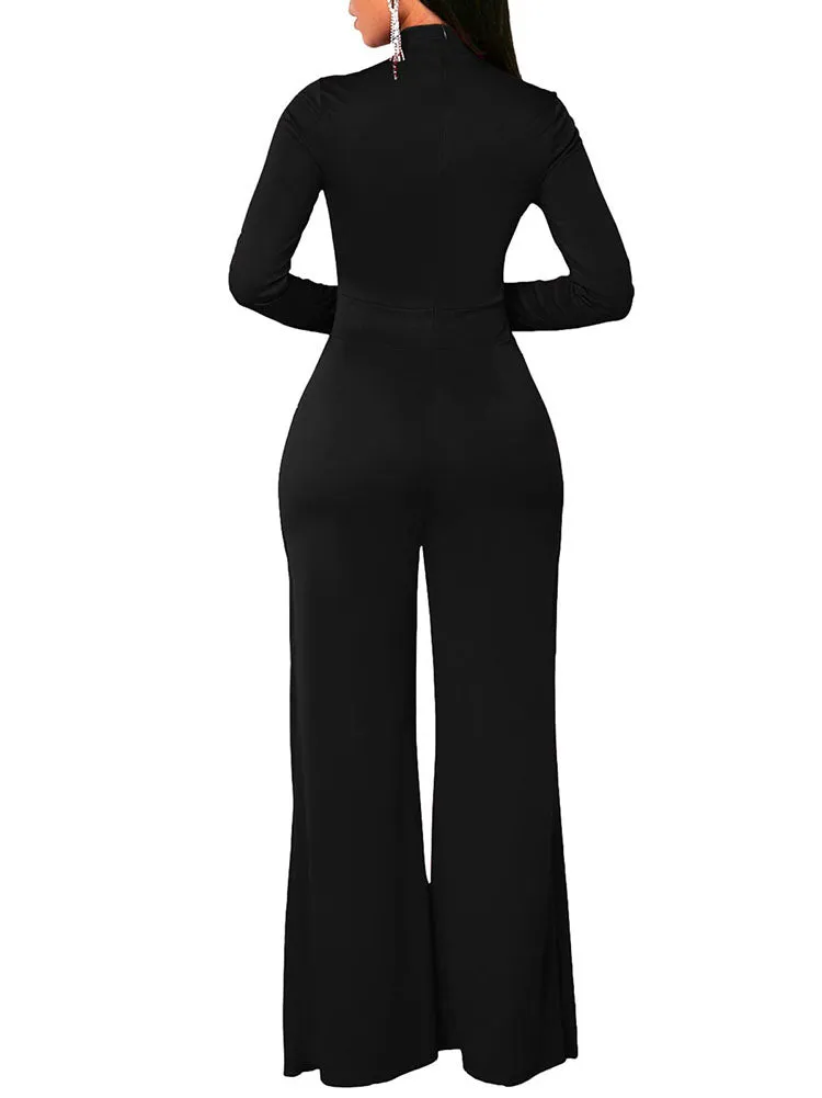 Long Sleeves Wide Leg Pants Jumpsuits