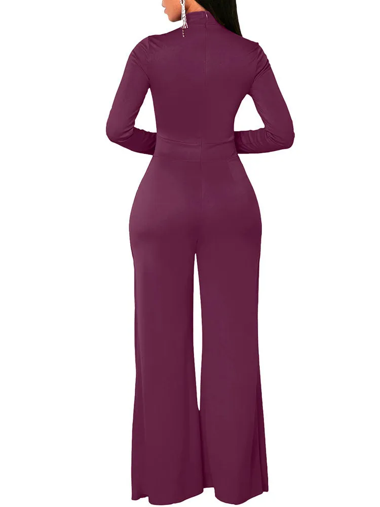 Long Sleeves Wide Leg Pants Jumpsuits