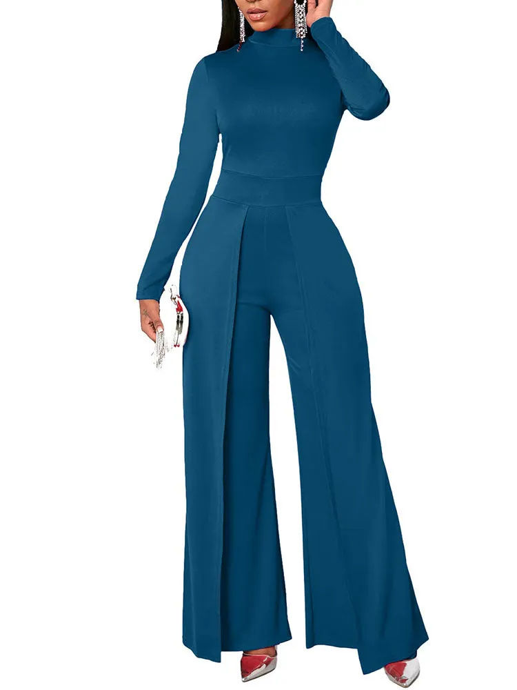 Long Sleeves Wide Leg Pants Jumpsuits