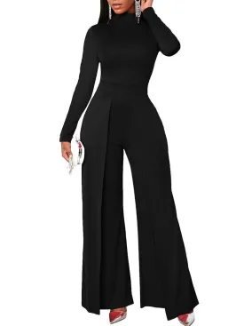 Long Sleeves Wide Leg Pants Jumpsuits