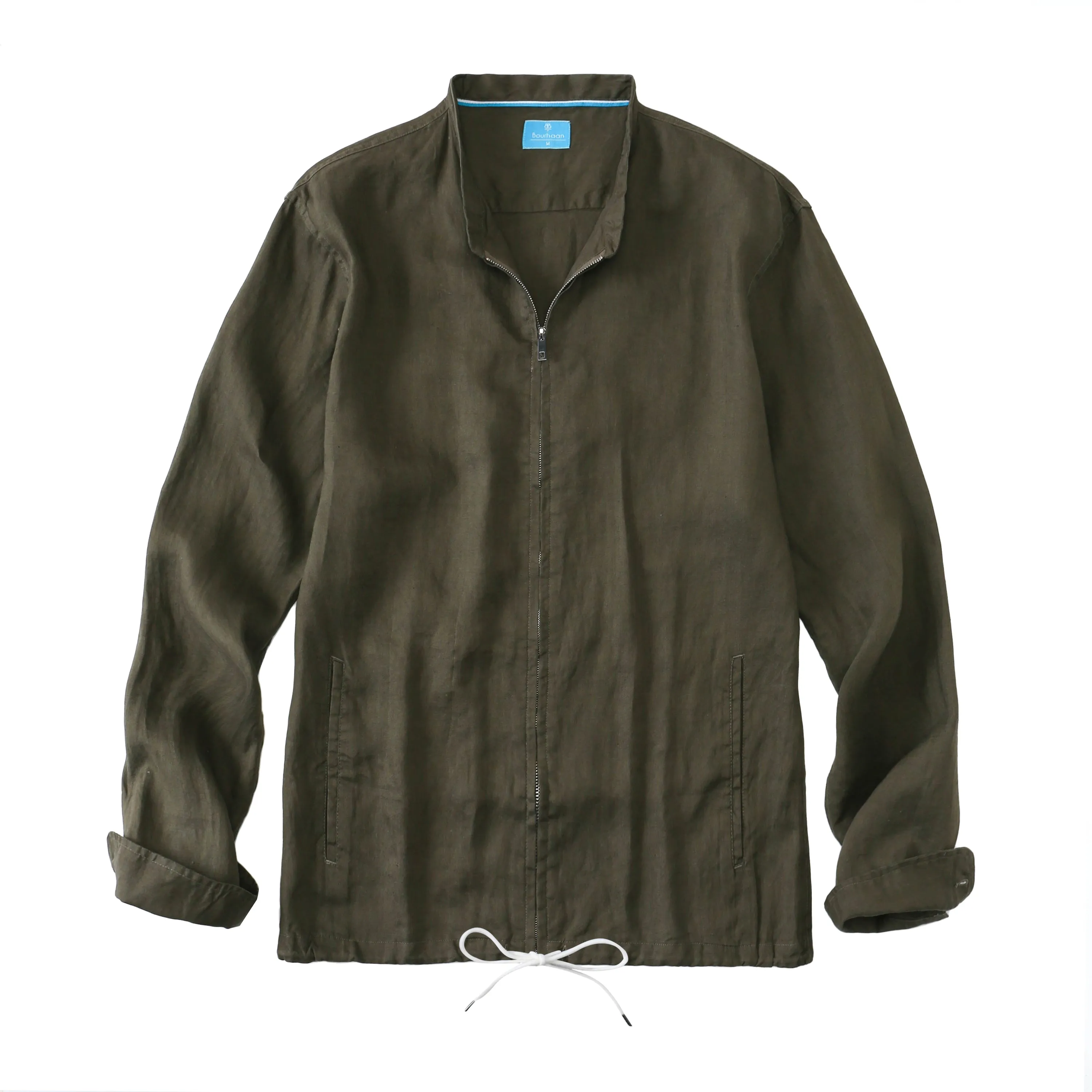 Men's 100% Linen Casual Zip Up Jacket