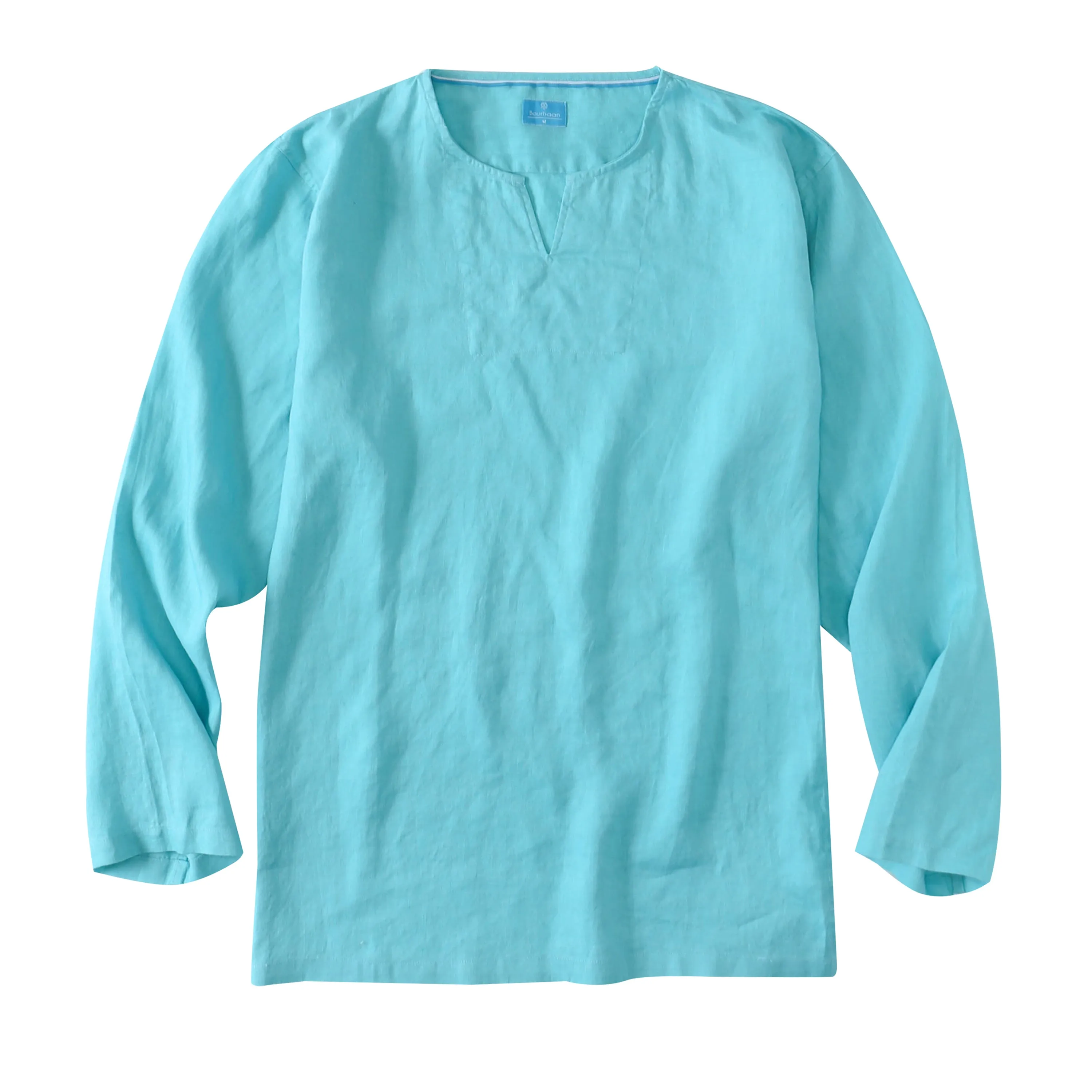 Men's 100% Linen V-Neck Pullover Shirt