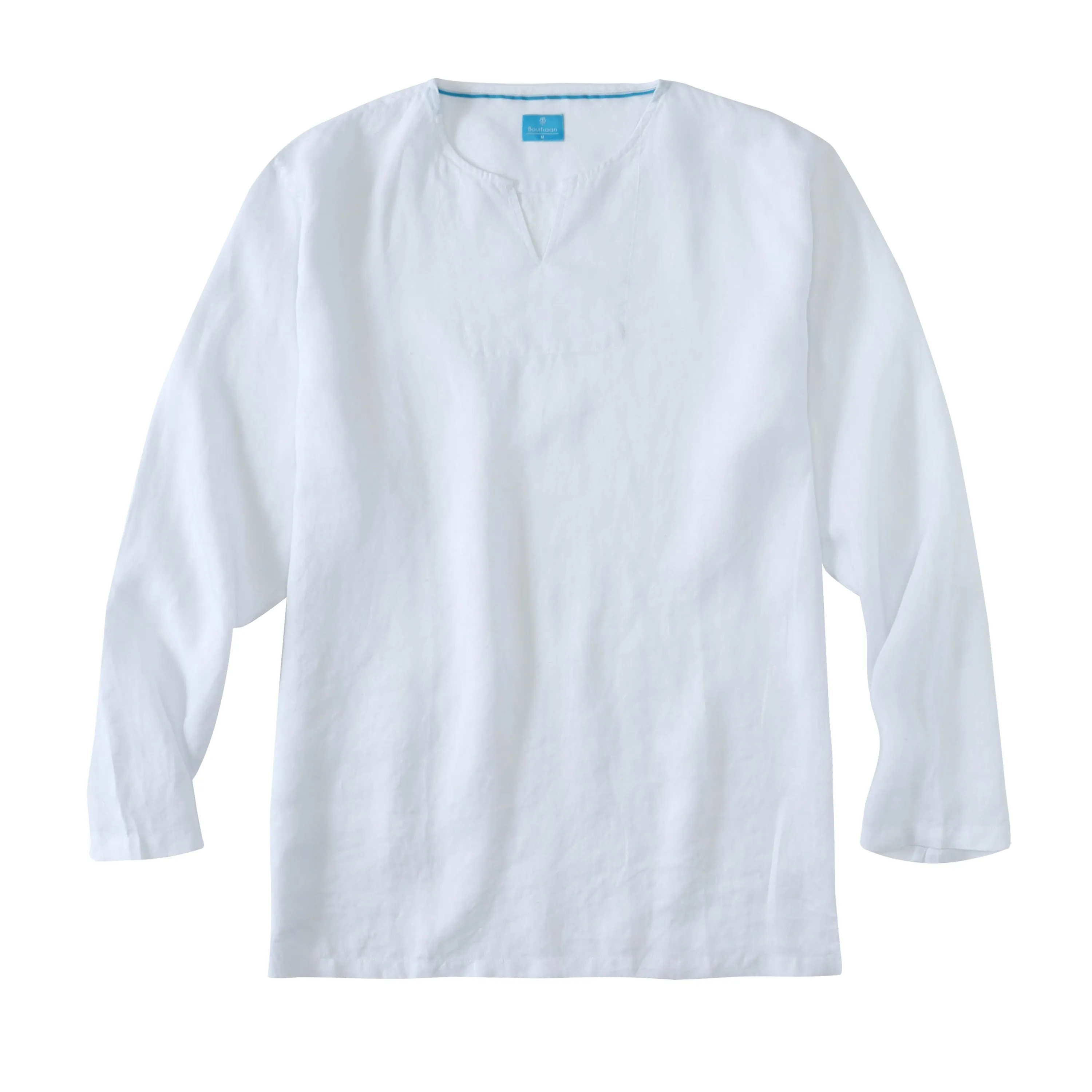 Men's 100% Linen V-Neck Pullover Shirt