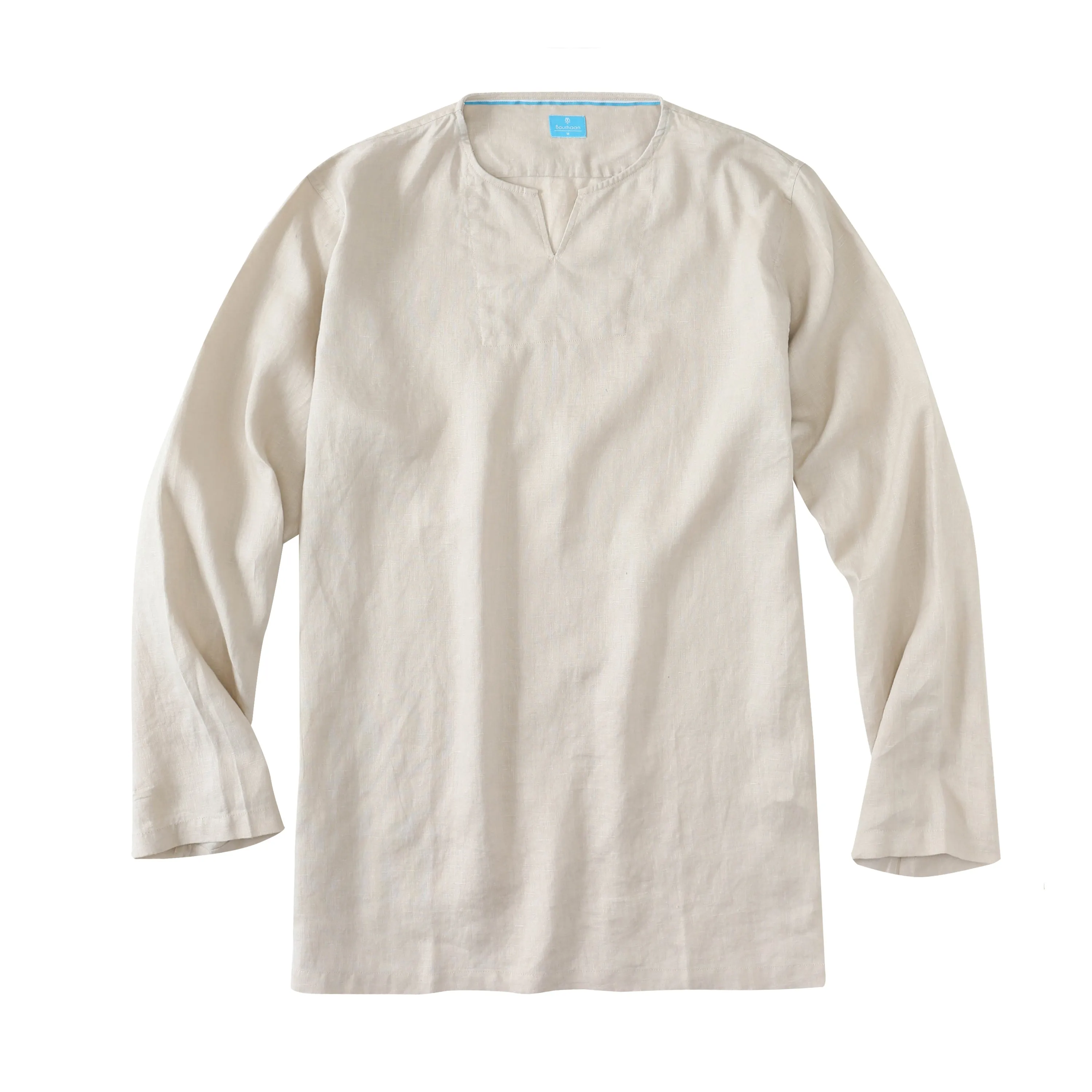 Men's 100% Linen V-Neck Pullover Shirt