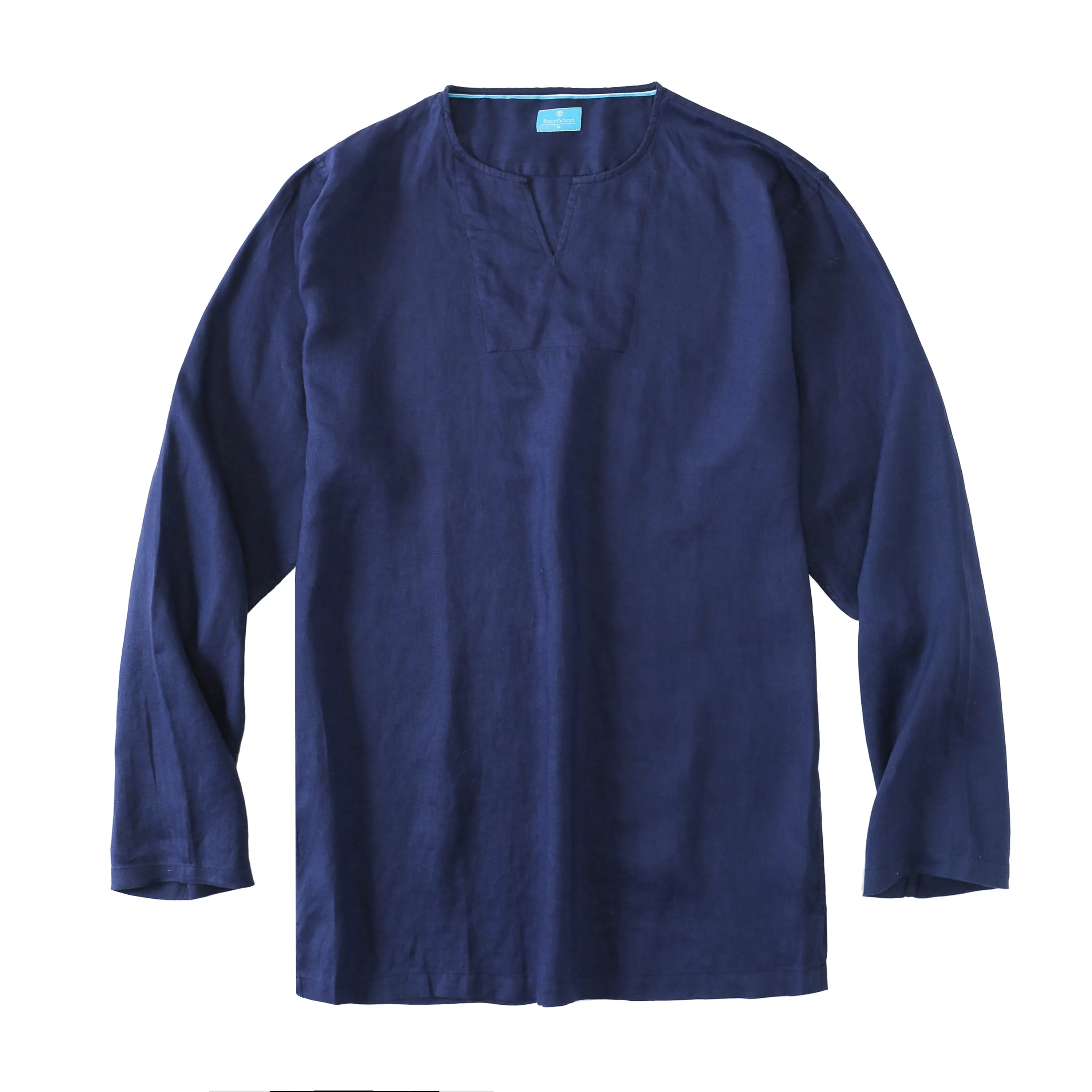 Men's 100% Linen V-Neck Pullover Shirt