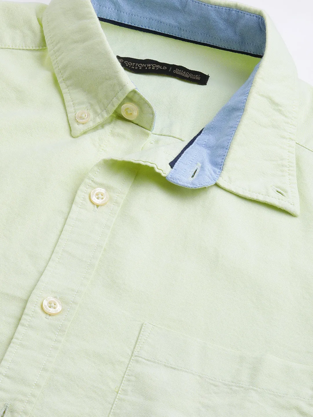 Men's Green Cotton Regular Fit Shirt