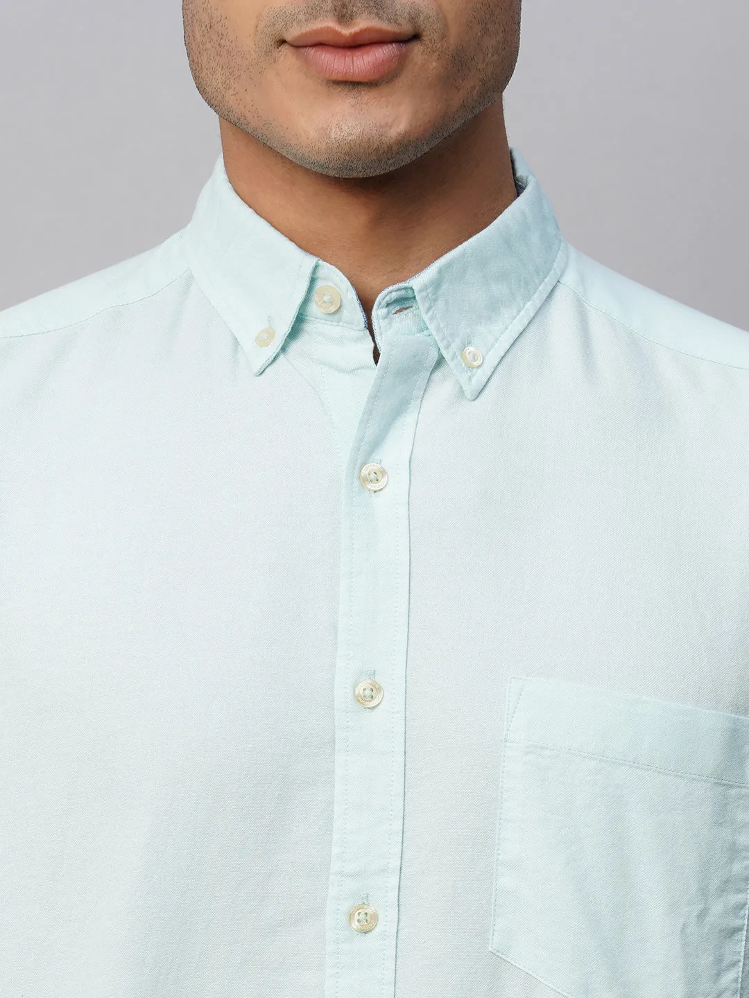 Men's Mint Cotton Regular Fit Shirt