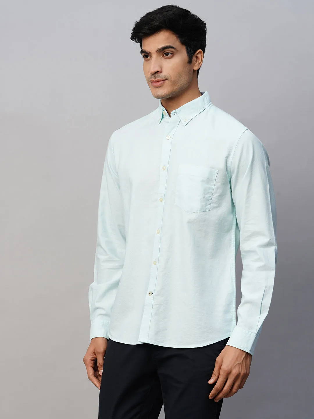 Men's Mint Cotton Regular Fit Shirt