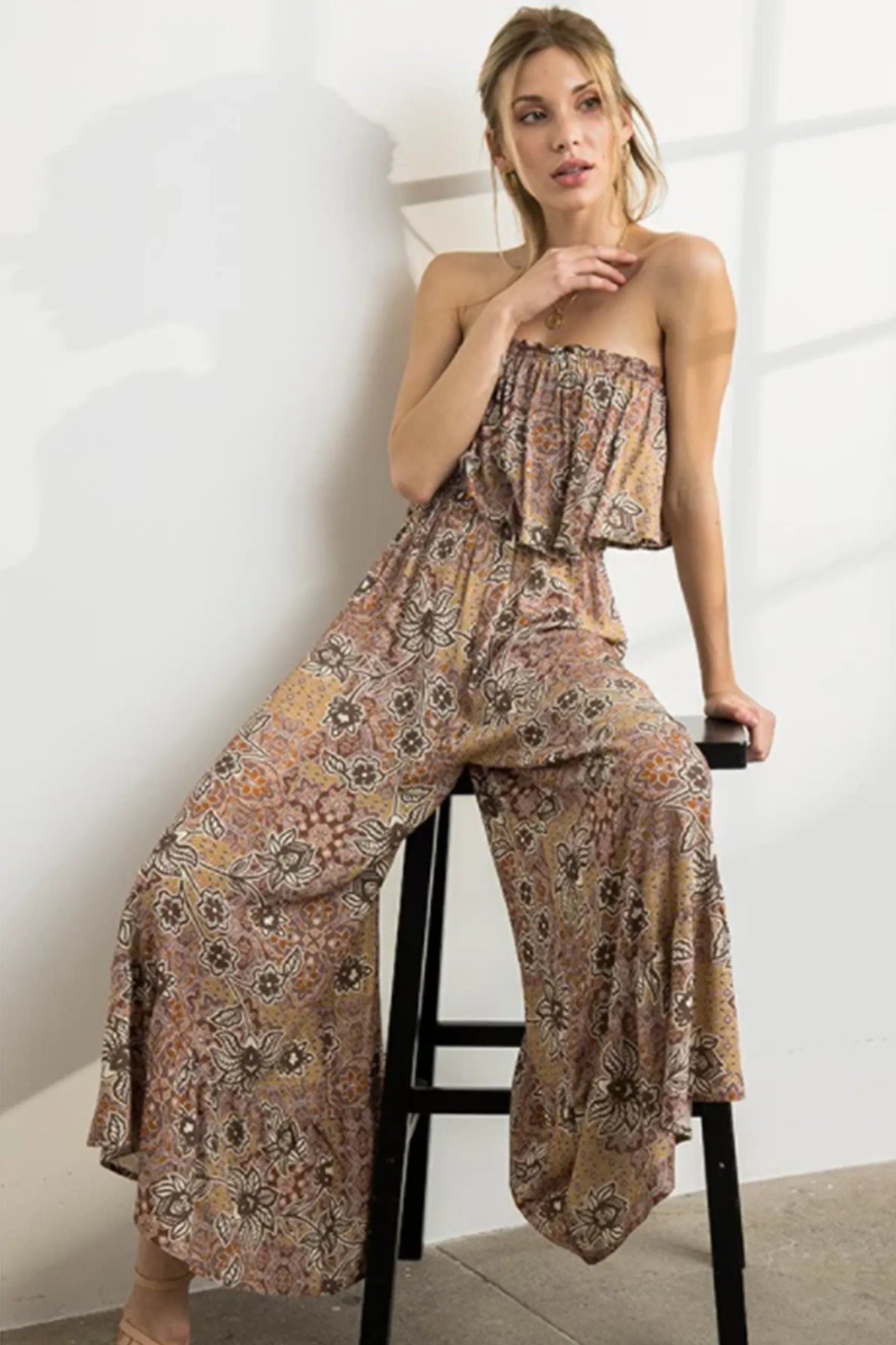 'Mocha Lotus' Jumpsuit