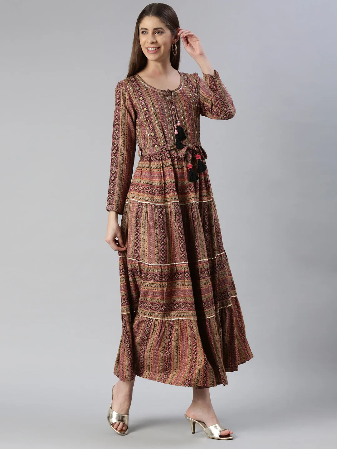 Neeru's Multi Maxi Casual Printed Dresses