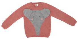 NW430 Floppy ears pink Elephant Sweater