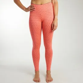 Oiselle | New Bird Hug Reversible Tights | Women's | Crimson/Snap Print