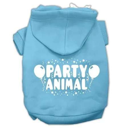 Party Animal Screen Print Pet Hoodies Baby Blue Size XXXL (20)