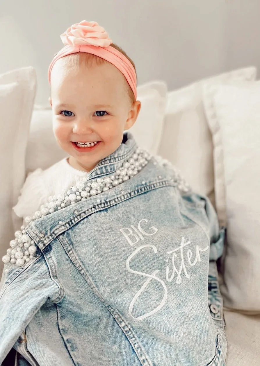 Personalised Kids Denim Jacket - Pearl