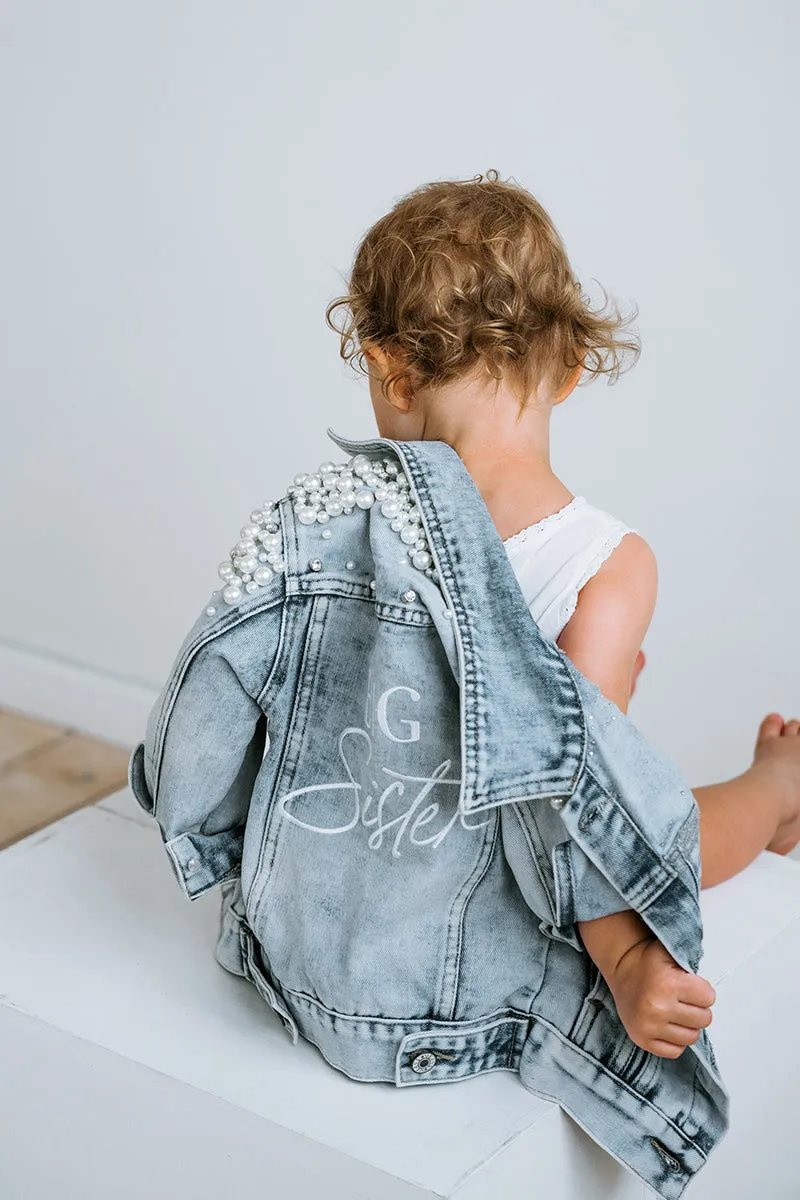 Personalised Kids Denim Jacket - Pearl