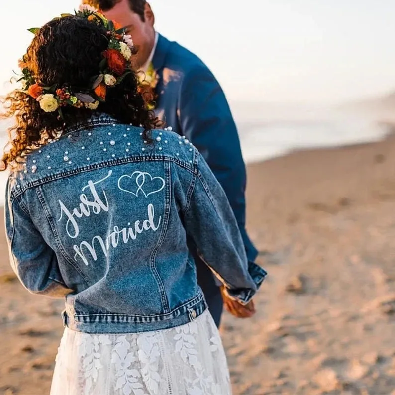 Personalised Pearl Denim Jacket