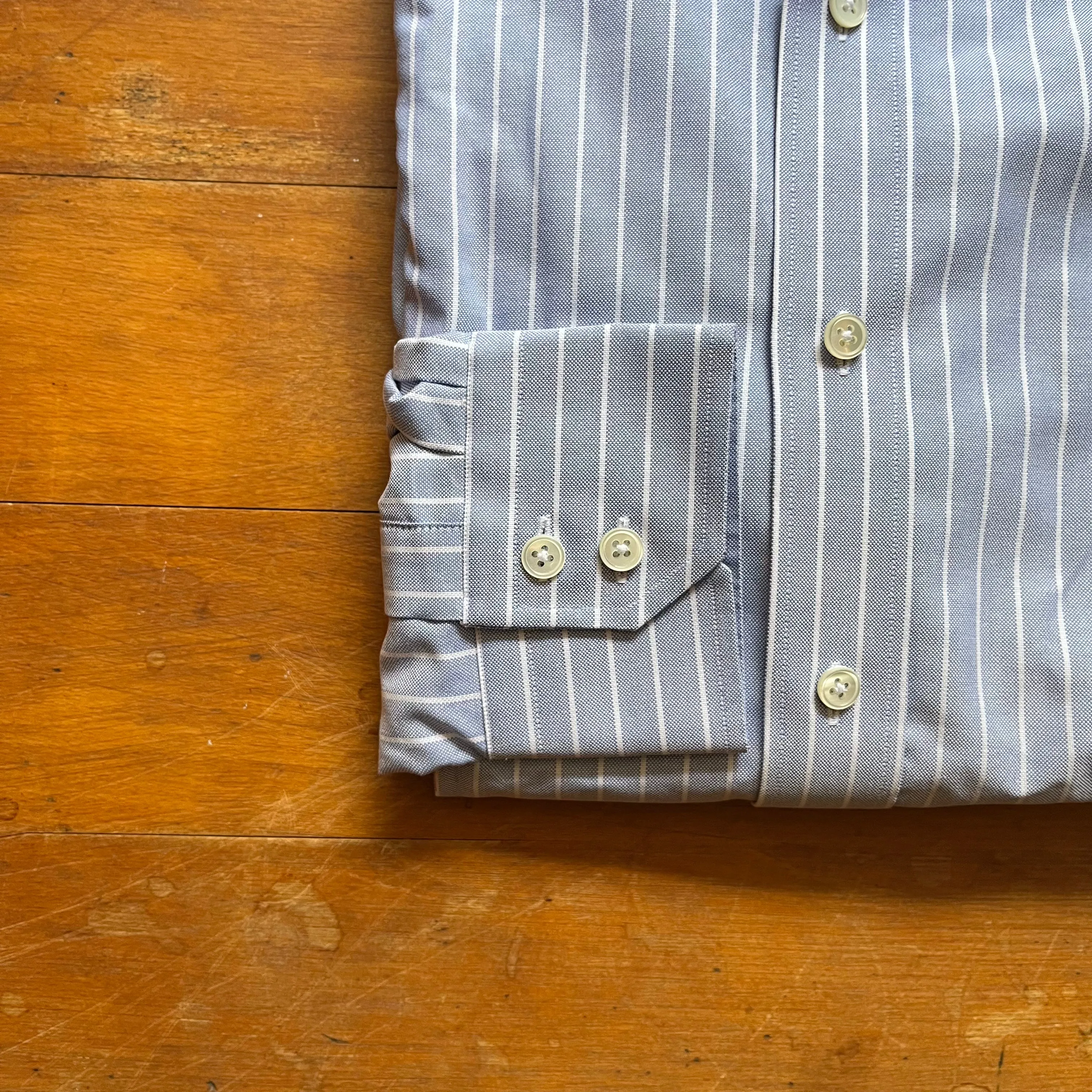 Regent - Johnny Shirt - Blue Stripe Oxford Cotton