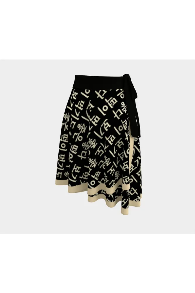 Rice Cake Proverbs Wrap Skirt