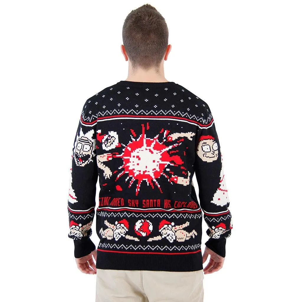 Rick and Morty Exploding Santa Ugly Christmas Sweater