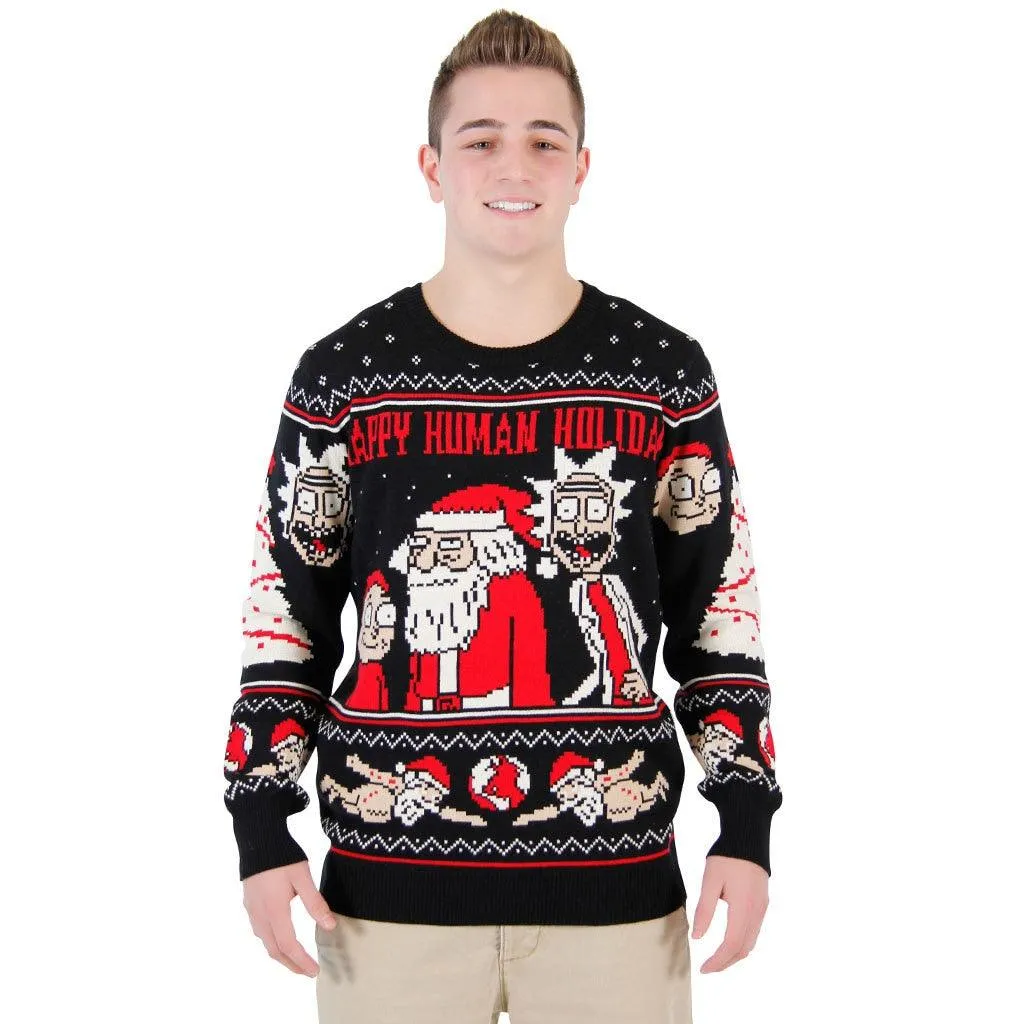 Rick and Morty Exploding Santa Ugly Christmas Sweater