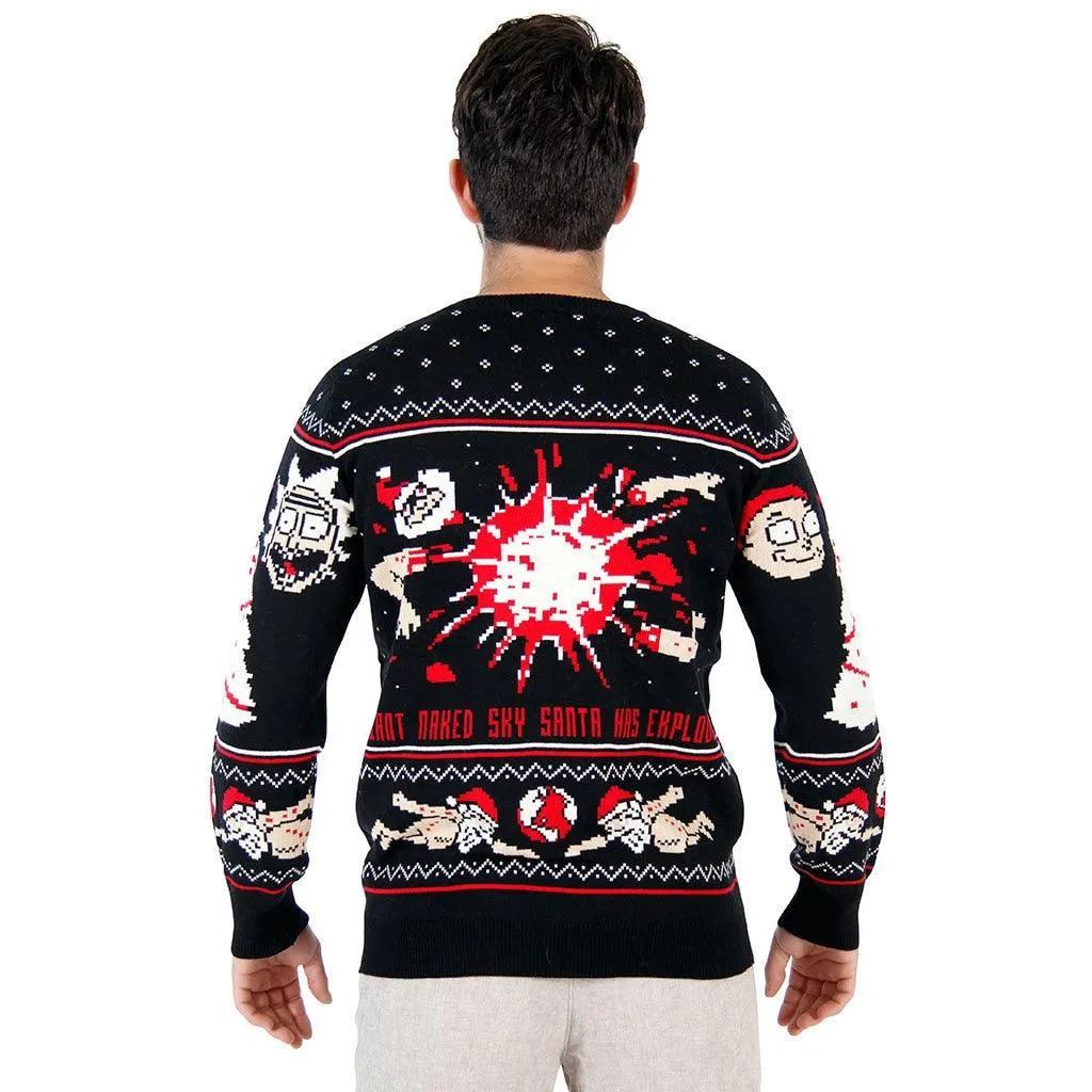 Rick and Morty Exploding Santa Ugly Christmas Sweater