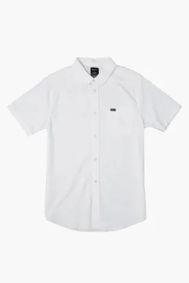 RVCA That'll Do Oxford Short Sleeve Boys Shirt - White