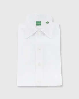 Spread Collar Dress Shirt in White Roxford