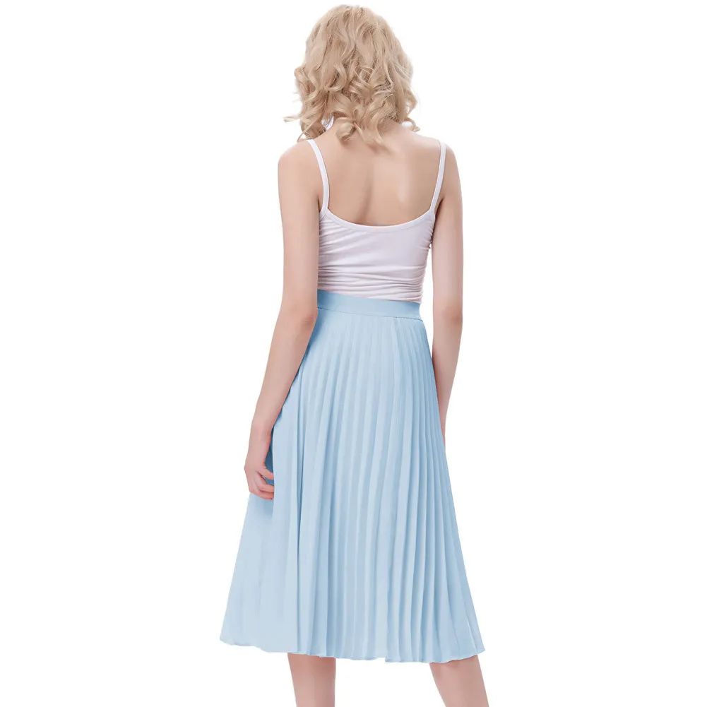 Stylish Fashion High Waist Pleated Swing A-Line Skirt