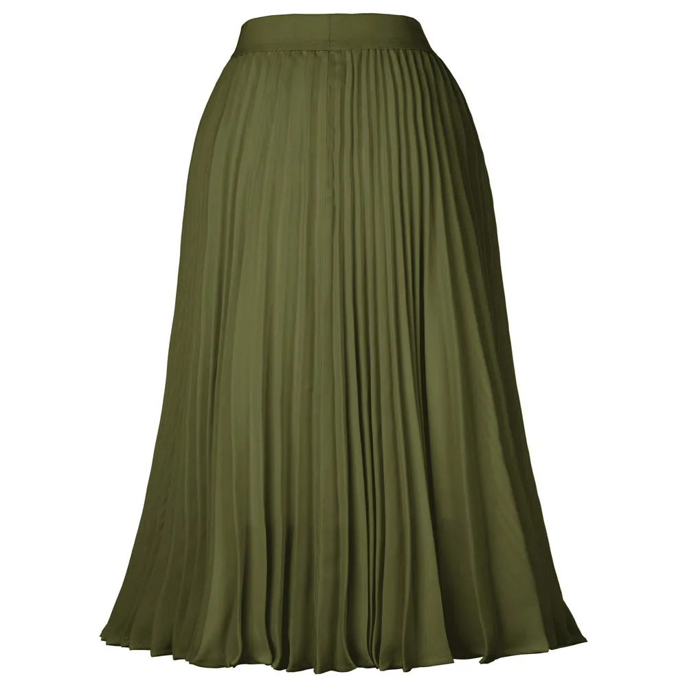 Stylish Fashion High Waist Pleated Swing A-Line Skirt