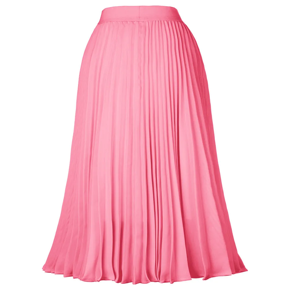 Stylish Fashion High Waist Pleated Swing A-Line Skirt