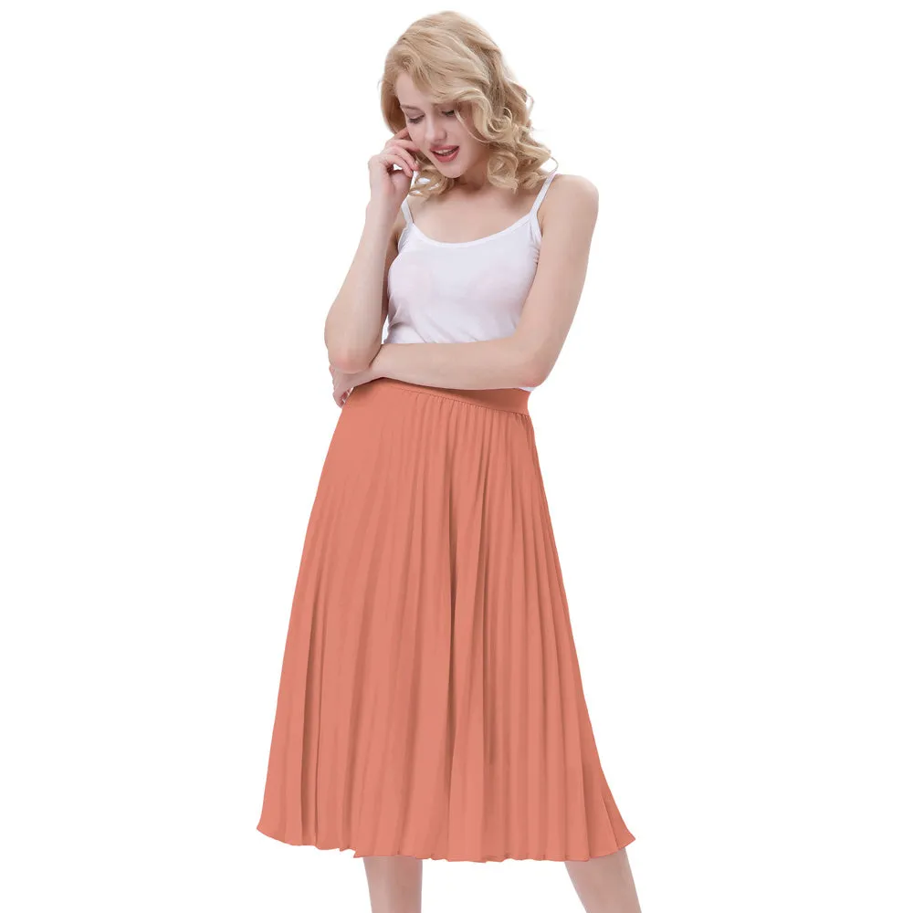 Stylish Fashion High Waist Pleated Swing A-Line Skirt