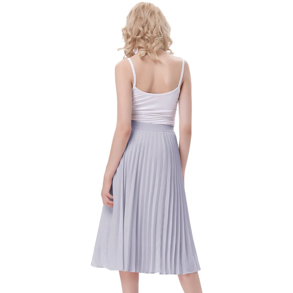 Stylish Fashion High Waist Pleated Swing A-Line Skirt