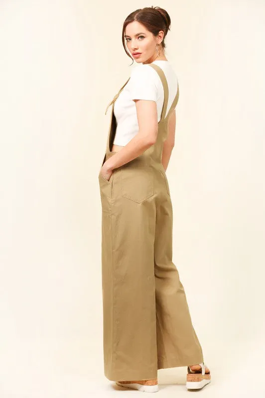 Tan Knot Detail and Wide Leg Jumpsuits