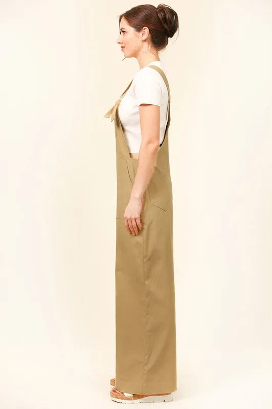 Tan Knot Detail and Wide Leg Jumpsuits