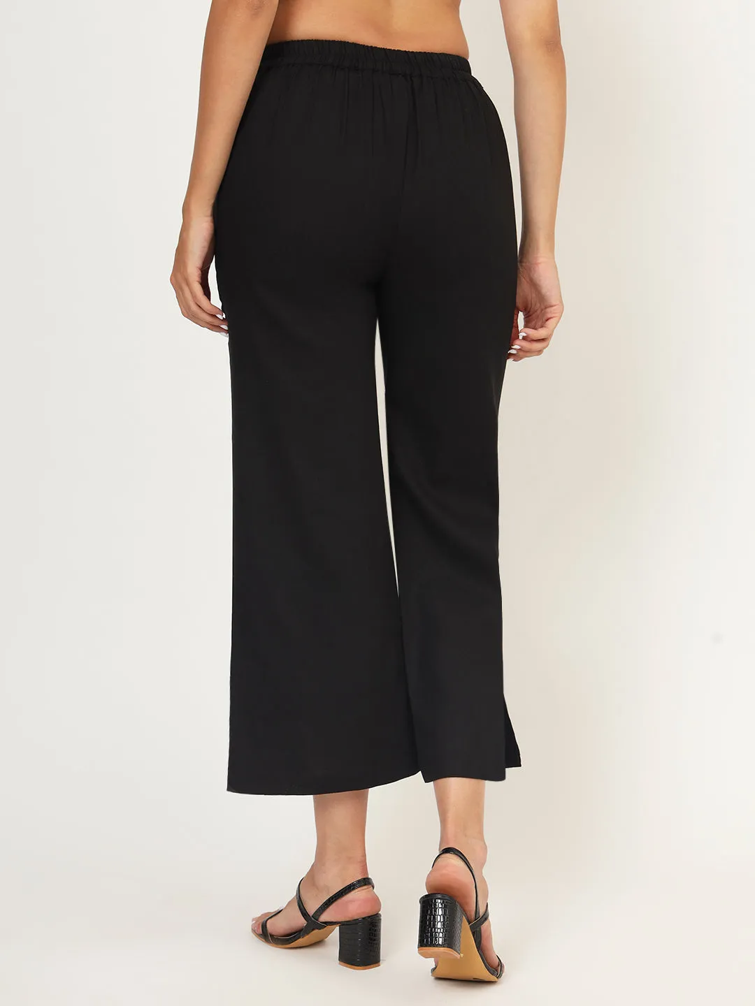 Women Straight Fit Black Trouser