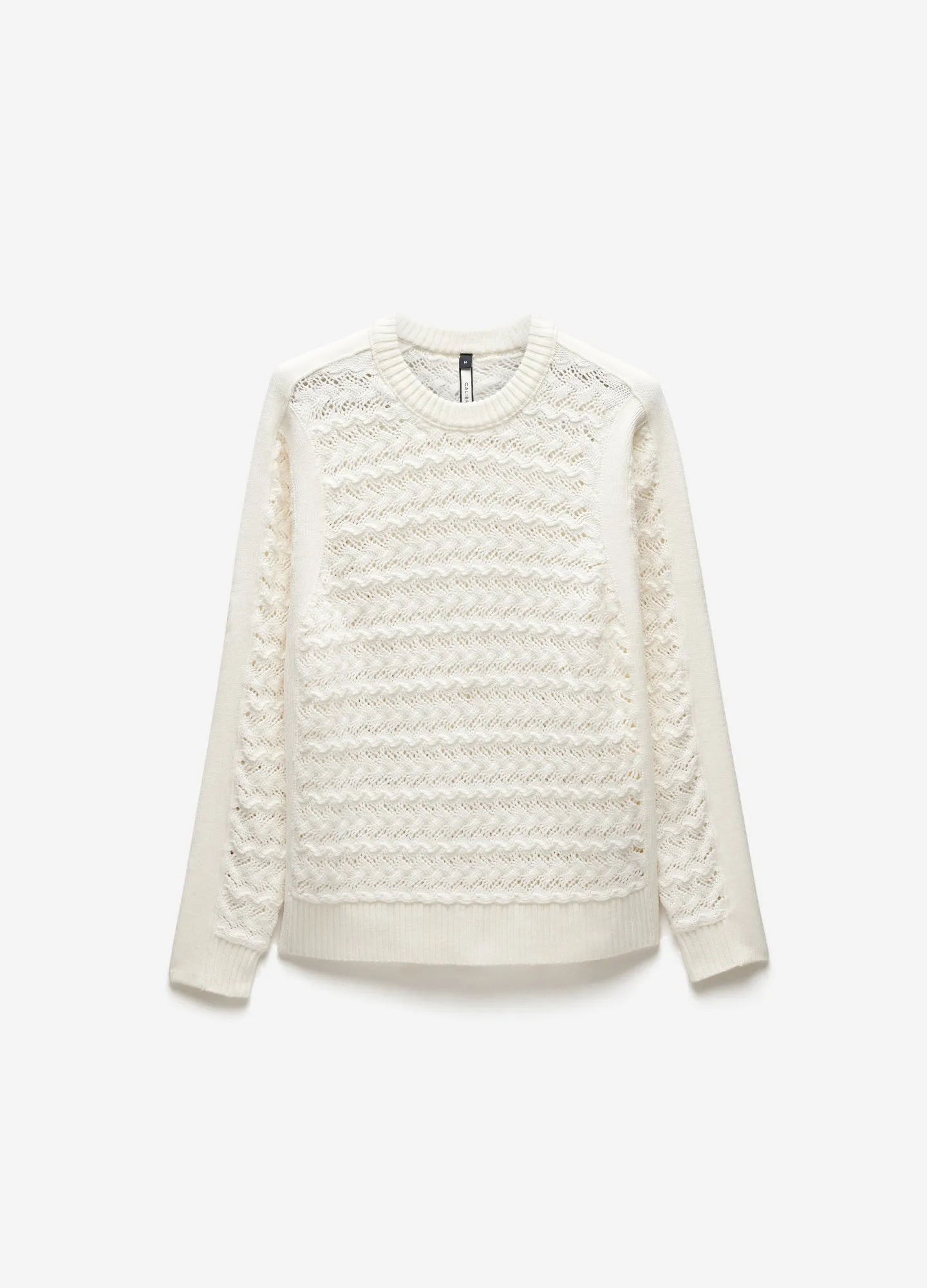 Wool Lace Cable Sweater Ivory