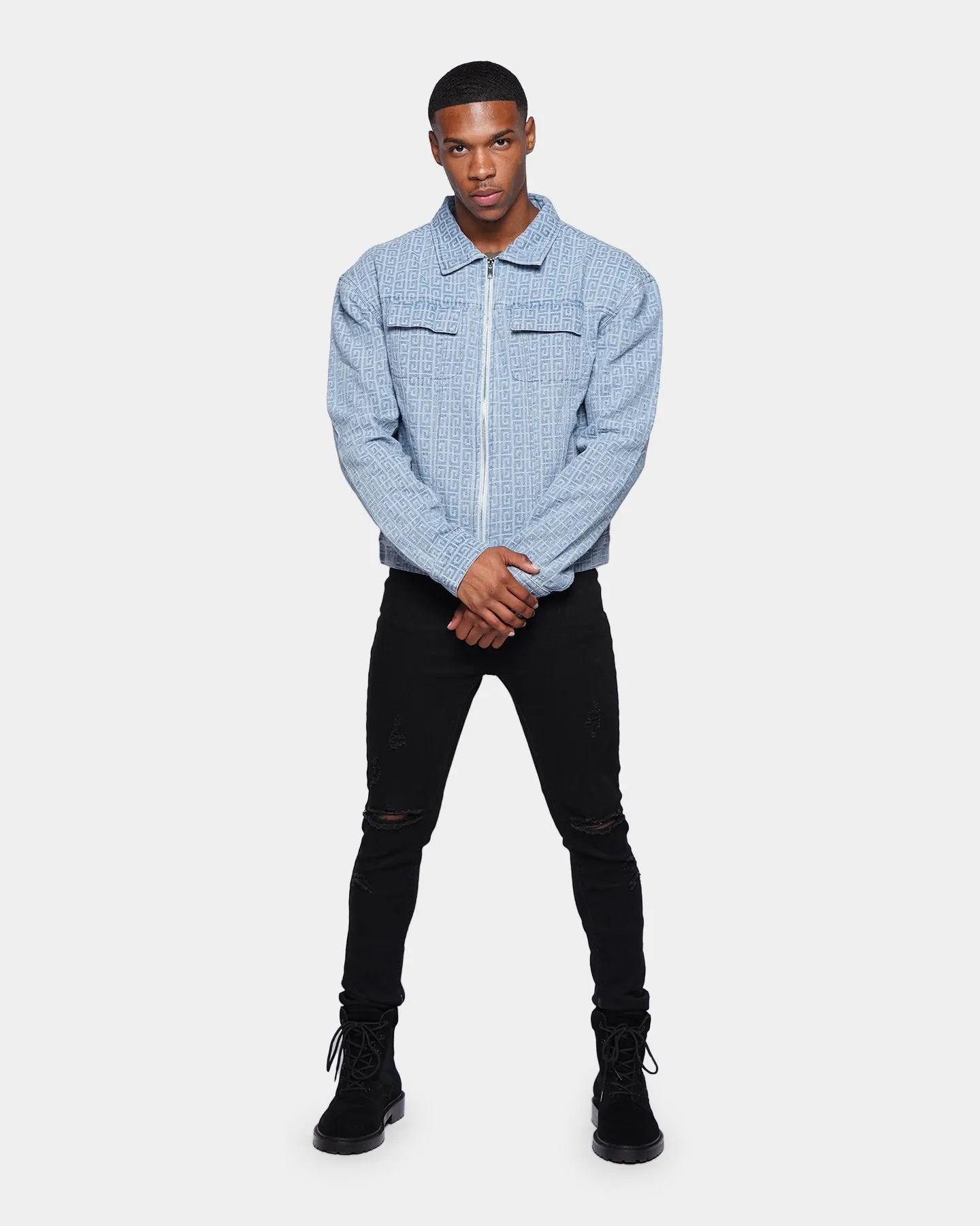 XXIII Osiris Zip Up Denim Jacket Blue