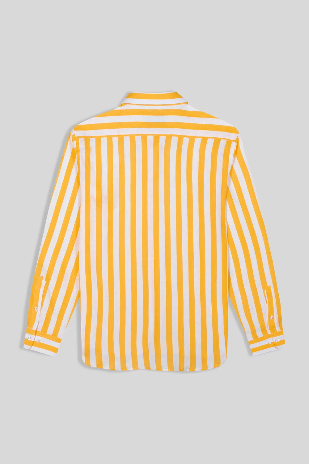 yellow striped linen shirt