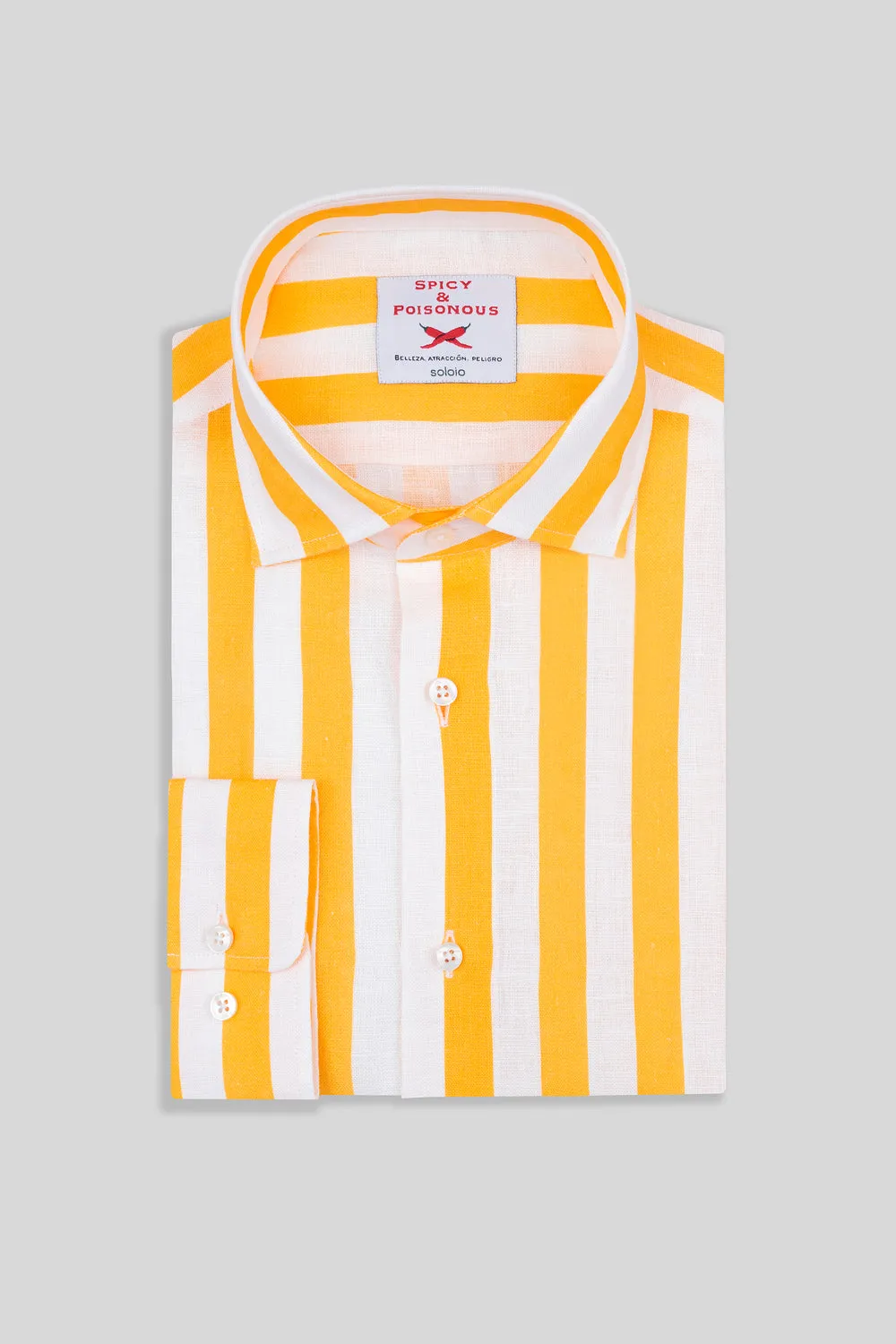 yellow striped linen shirt